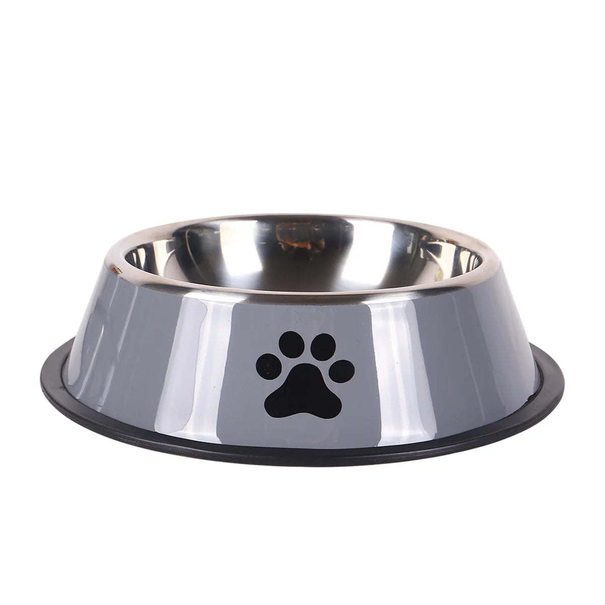 Stainless steel pet bowl cat bowl dog food bowl multiple specifications anti-fall food bowl large capacity feeding pet supplies Oasis Select grey-1pcs S