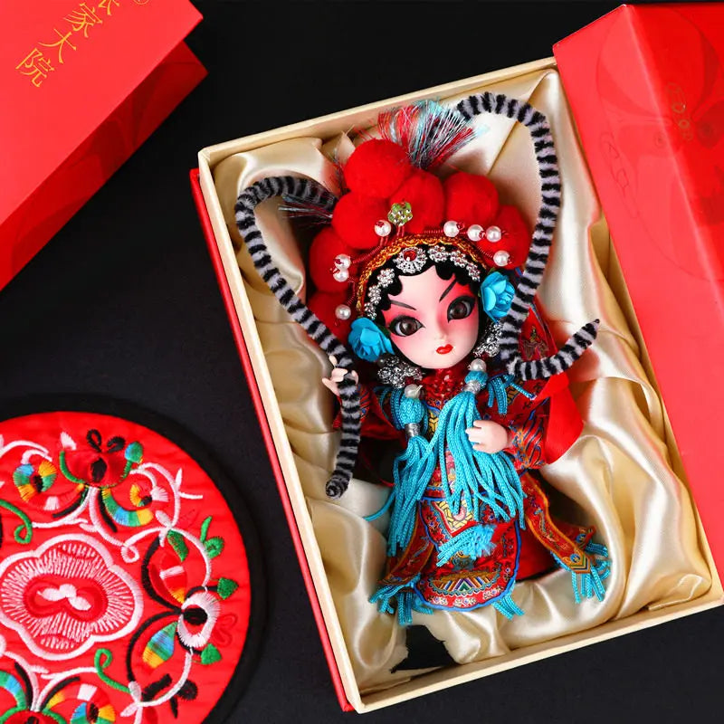 Chinese-style Themed Gifts for Foreigners Peking Opera Facial Makeup Memorabilia Silk Figurine Dolls and Decorative Ornaments Oasis Select