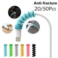 Charging Cable Protector For Phones Cable holder Ties cable winder Clip For Mouse USB Charger Cord management cable organizer Oasis Select 20PCS-White