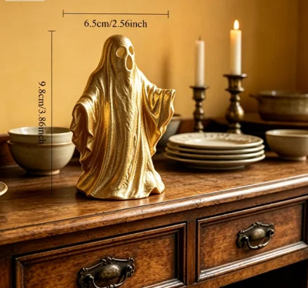 Minimalist Ghost Figurine 3D Printed Mystery Standing Spirit Statue Neutral Calm Ornament Table Decor for Living Room Home Gifts Oasis Select Standing Ghost Gold
