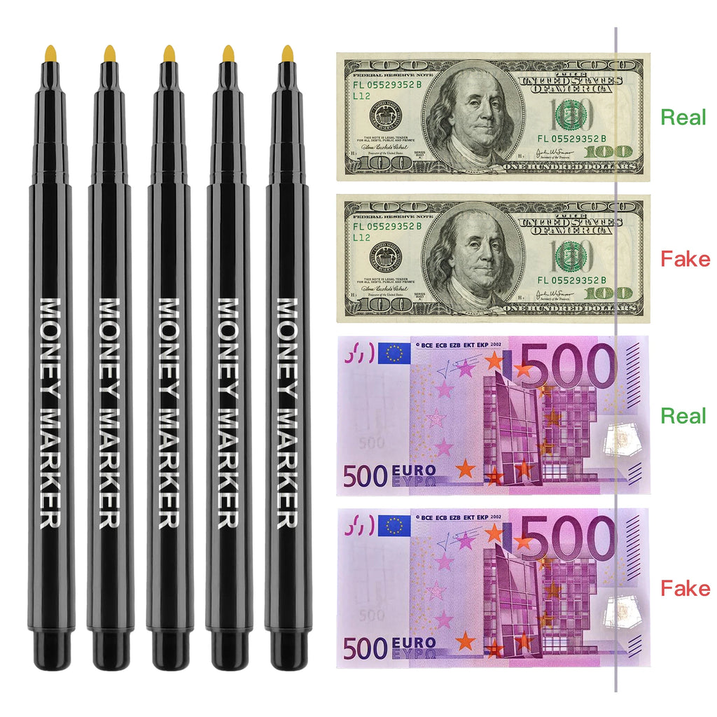 12pcs Counterfeit Pen Fake Money Detector Markers for EURO USD RMB and Other Countries Bills Cash Check Easy and Fast to Use Oasis Select