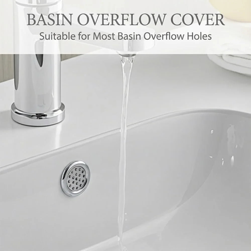 2/4 PCS Sink Overflow Hole Cover Ring Round Bathroom Kitchen Vanity Basin Drain Trim Cap Electroplated Plastic Insert Decoration Oasis Select
