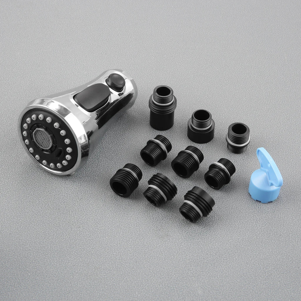 1Set 3-Function Kitchen Faucet Sprayer Nozzle ABS Brushed Nickel Multi Mode Aerator Replacement for Sink Basin Faucet Oasis Select