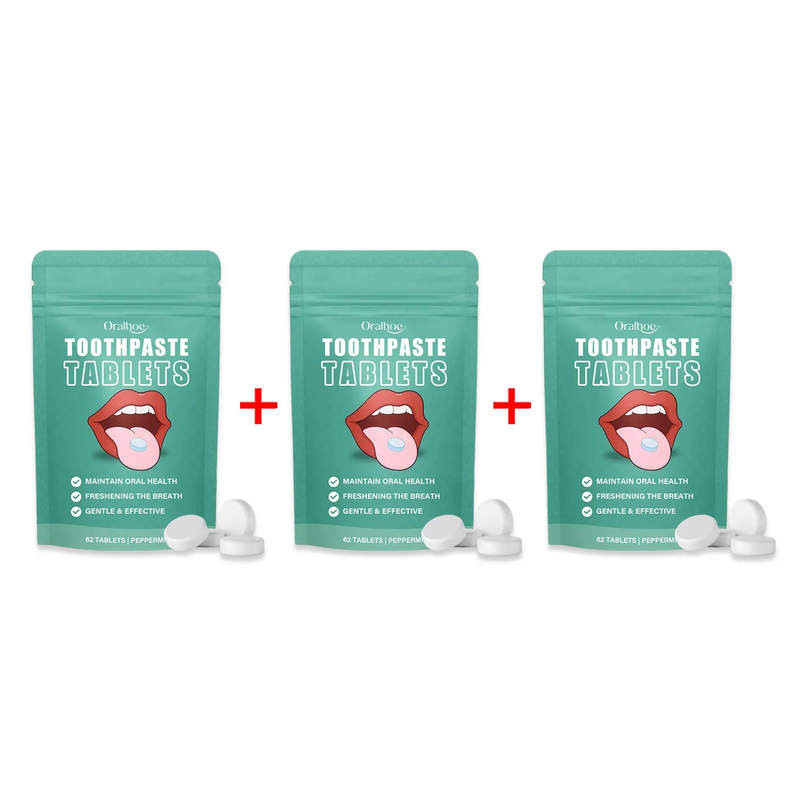 Oralhoe Jasmine Toothpaste Tablets – Fresh Breath & Whitening 62pc