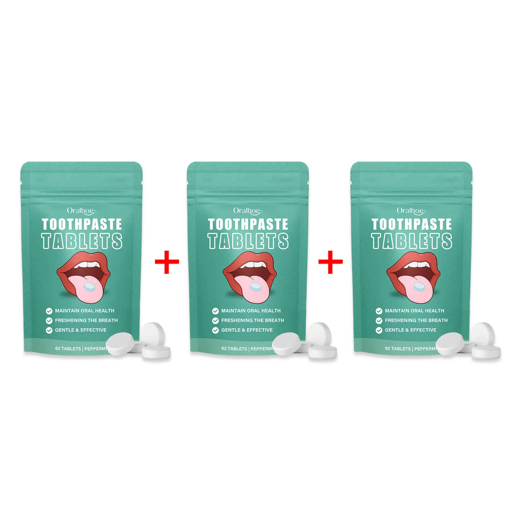 Jasmine Flavors Toothpaste Tablets Improve Bad Breath Remove Smoke Stains Fresh Mouthwash Oral Hygiene Solid Toothpaste Tablets Oasis Select 62pcs X 3PCS
