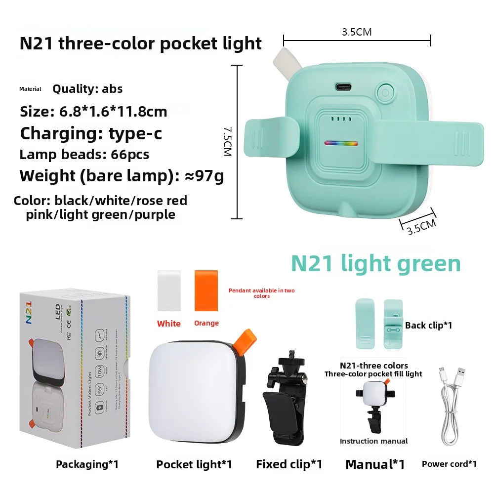 SHINEKNOT Mini LED Selfie Fill Light | Rechargeable Pocket Lamp