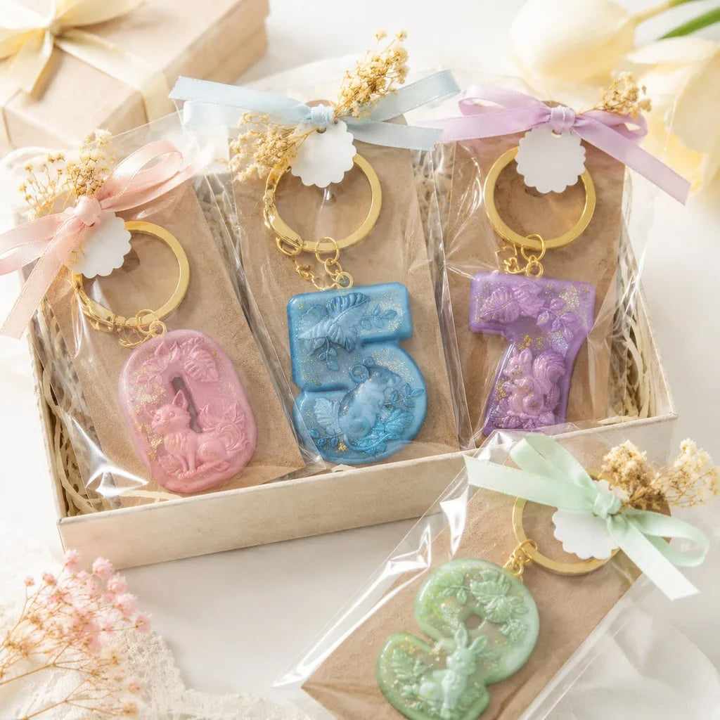 Number 0-9 Silicone Mold Forest Animal Themed Candle Soap Resin Mold for DIY Handmade Chocolate Molds Birthday Cake Decorations Oasis Select