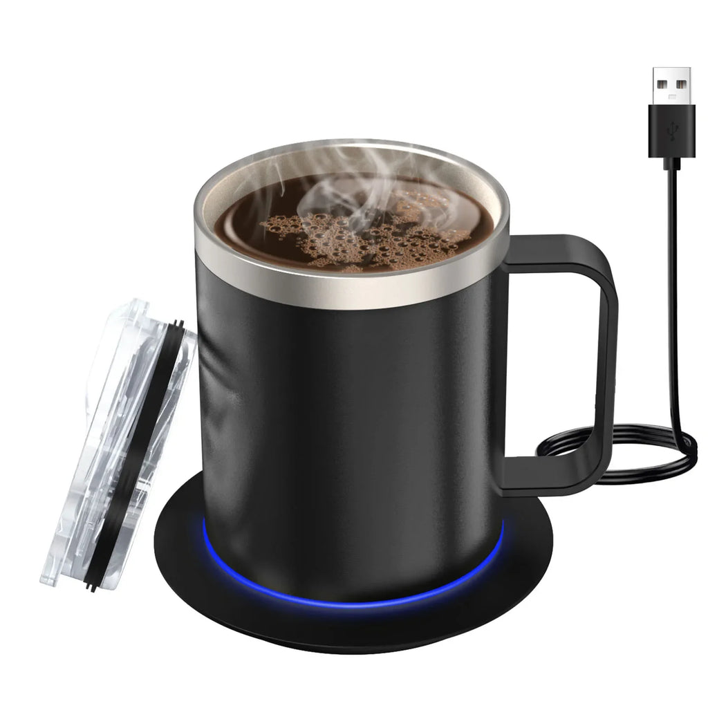 URGGU USB Heated Travel Mug 304 Stainless Steel 350ml 55°C
