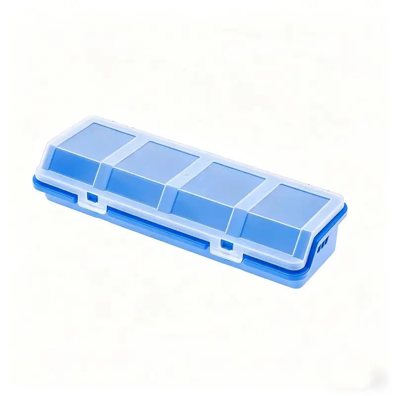 4 Grid Plastic Hardware Storage Box with Lid, Screw Organizer Case for Small Parts, Blue Red Black Available Oasis Select