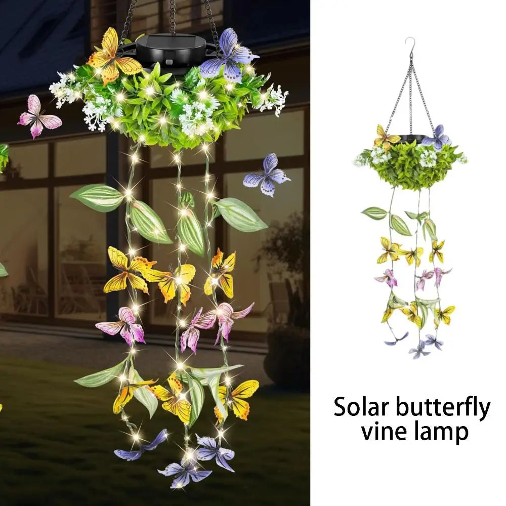 Solar Butterfly Vine Lamp | IP65 Waterproof Garden Light