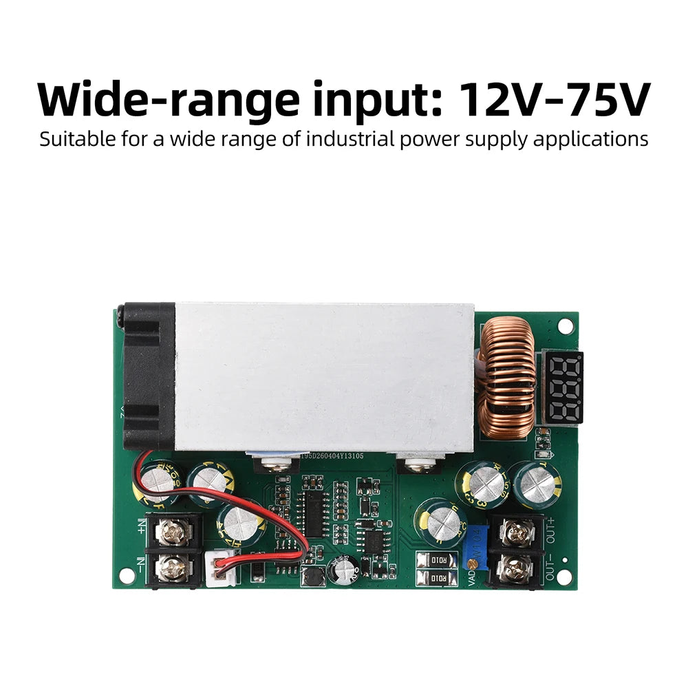 DC12V-75V 600W 25A DC-DC Adjustable Step Down Module 12V-75V to 5V-50V Buck Converter with Digital Voltage Power Supply Board Oasis Select