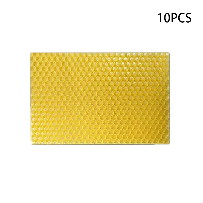 10Pcs Excellent DIY Accessories Yellow Honeycomb Foundation Bee Hive Wax Frames Beekeeping Equipment Sheet Oasis Select one size