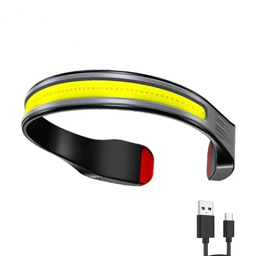 Rechargeable Headlamp 3Lighting Modes COB with Tail Red Light Wide Angle Lighting for Outdoor Running Camping Work Oasis Select