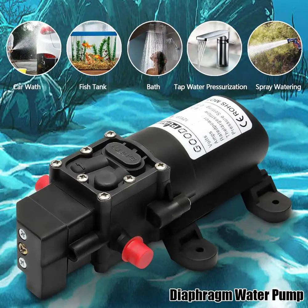 70W 130PSI High Pressure Durable Diaphragm Electric Self Priming Pump Water Pump Water Sprayer Car Washing Oasis Select
