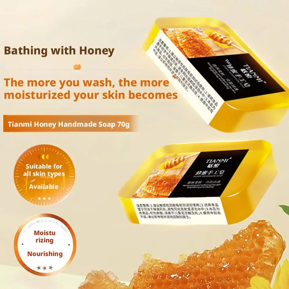 honey soap, deep cleaning, hydrating and moisturizing, softens rough skin, smoothes skin,easy to carry for outdoor travel 1PCS Oasis Select