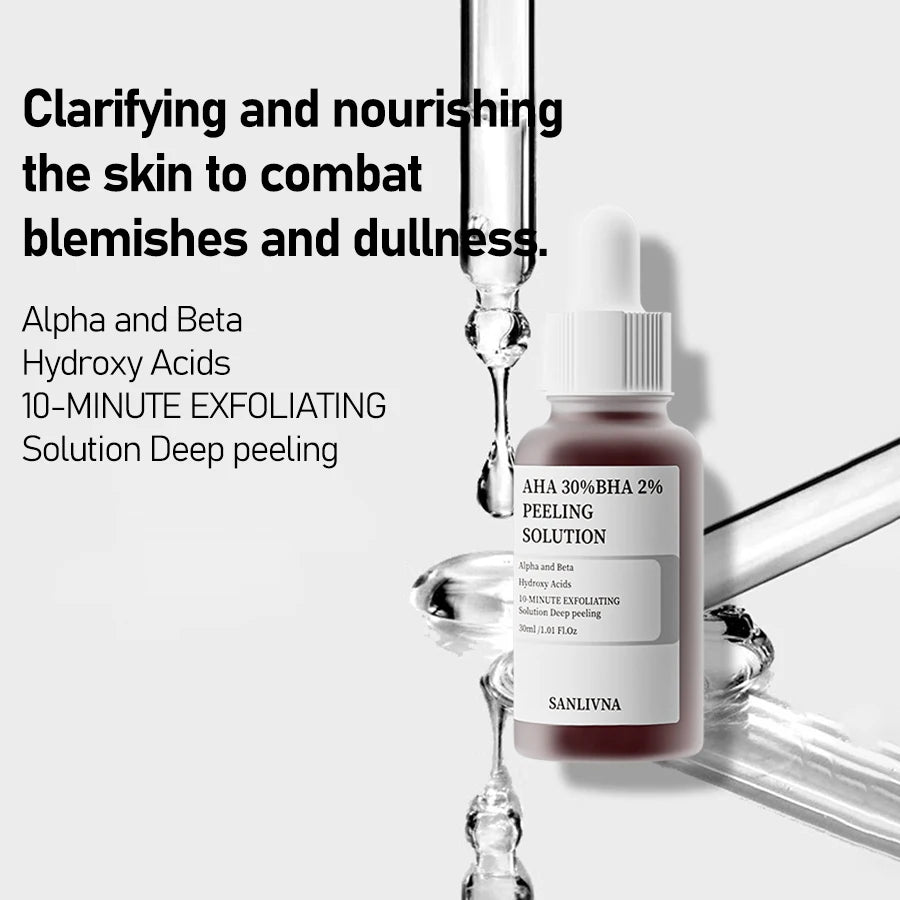 AHA 30% BHA 2% Hexapeptide Face Serum – Pore & Exfoliation Exfoliating Face Serum Oasis Select