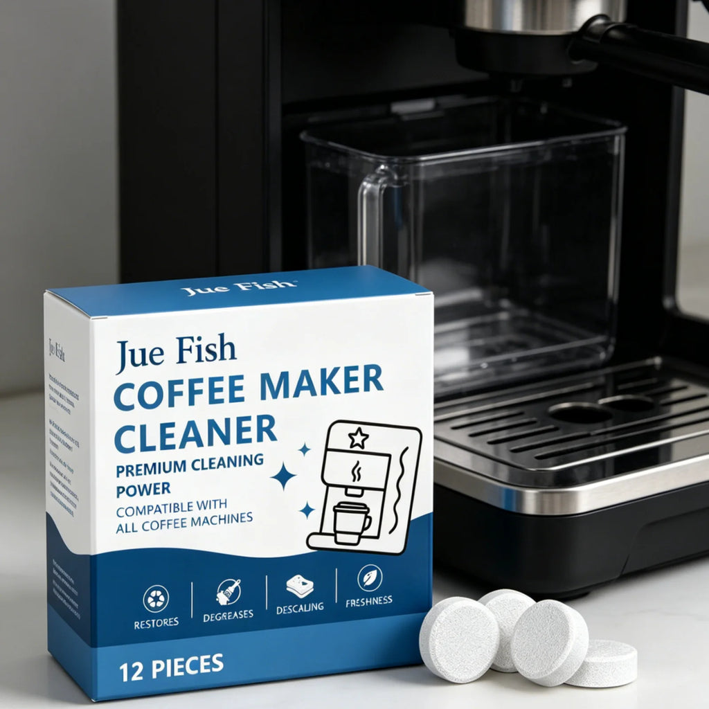 Jue Fish Coffee Maker Cleaner Remove Dirt Descaling Maintain Function Quick Dissolving Coffee Machine Cleaning Tablets 12 Pieces Oasis Select