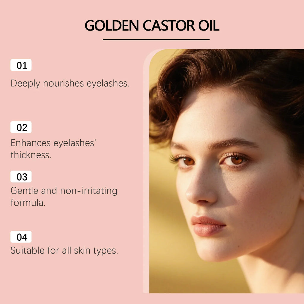 Castor Oil Essential Oil Eyelash Growth Serum Enhancer Longer Fuller Thicker Curling Lash Treatment Lift Lengthening Slender Oasis Select