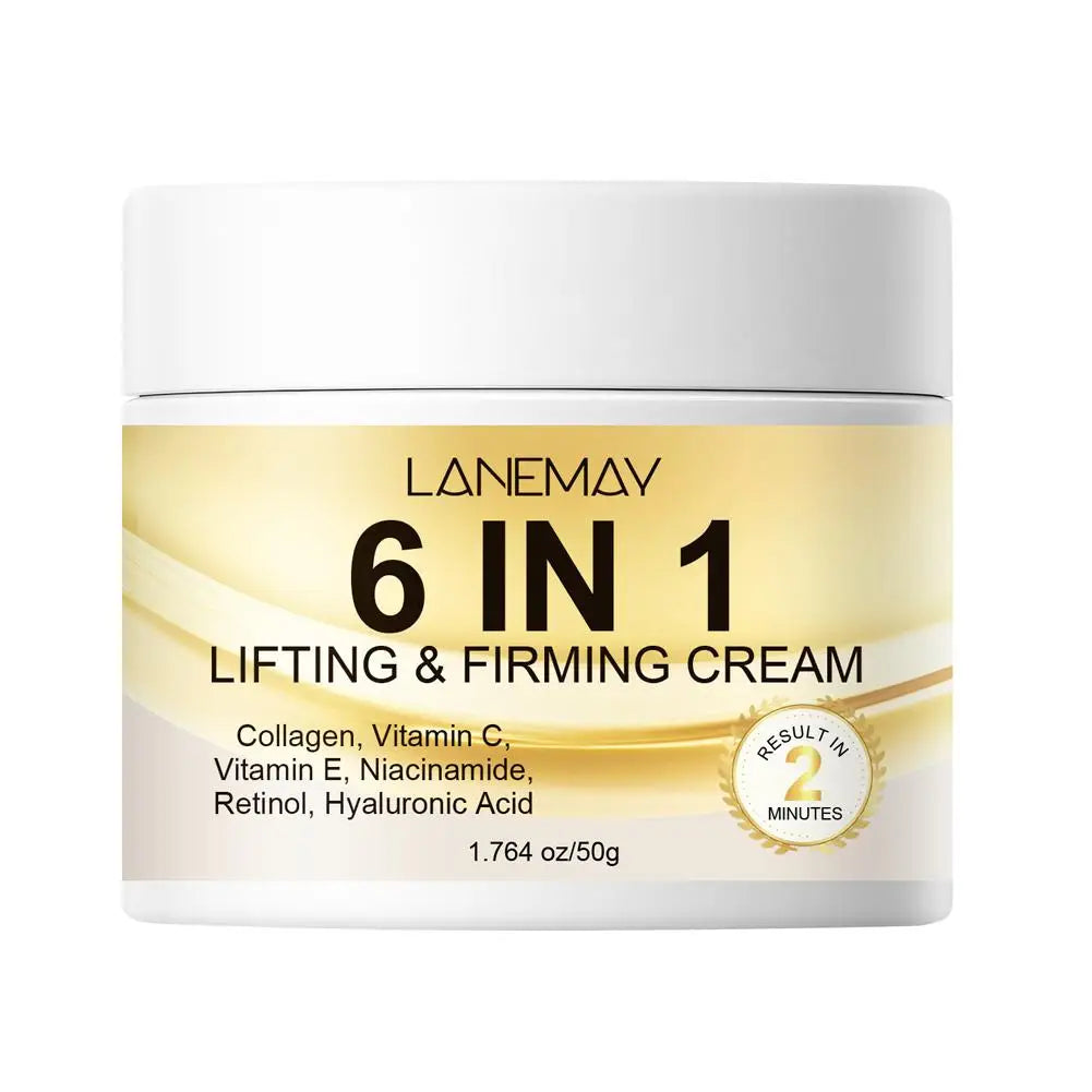 6 In 1 Collagen Face Cream Retinol Vitamin C Lifting Firming Facial Moisturizer Dark Spot Remover Whitening Brightening Skin Car Oasis Select 50gX1