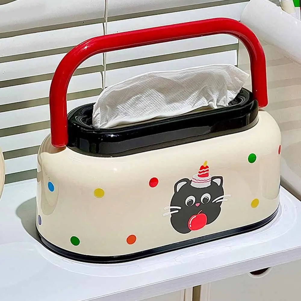 Creative Desktop Tissue Box Adorable Non-Slip Base Cute Tissue Storage Box Reusable Napkin Dispenser Napkin Storage Case Oasis Select