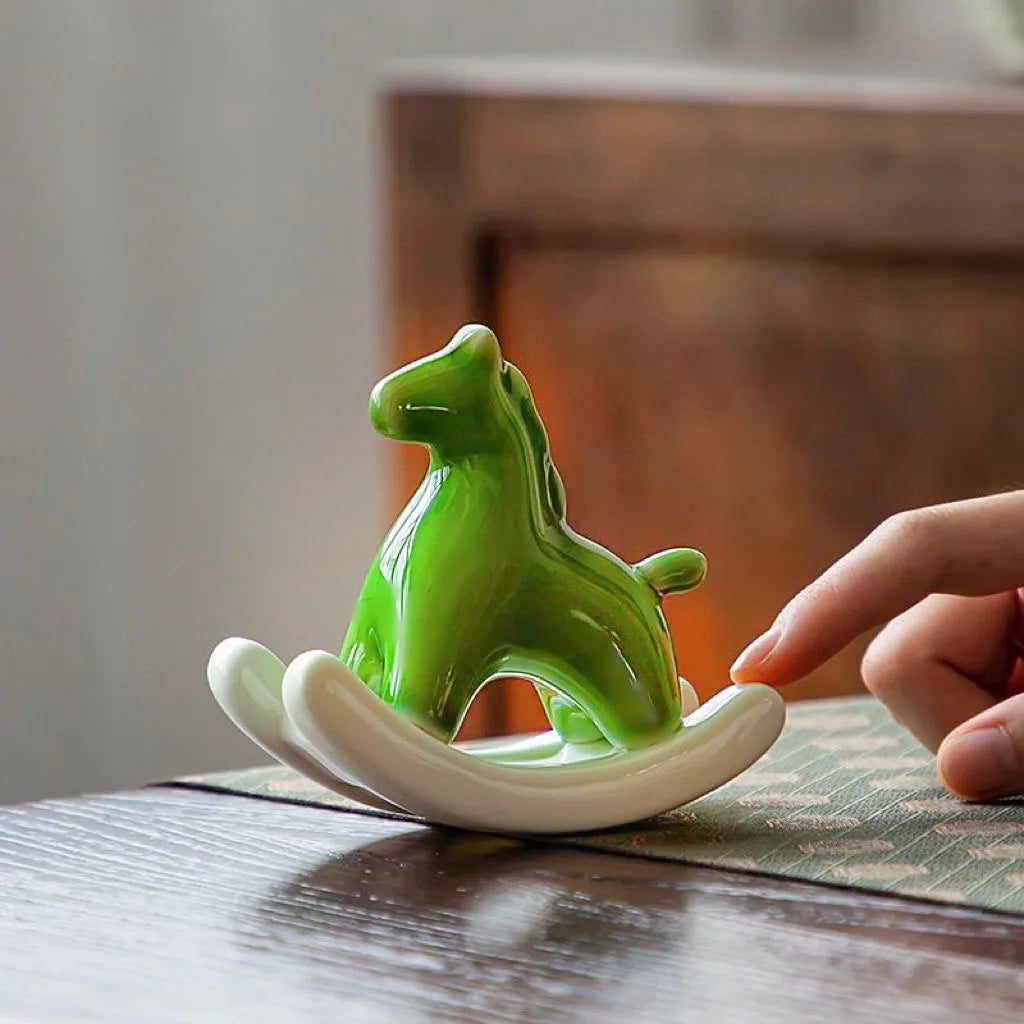 Ceramic Pendant Bridle Path Successful Creative Rocking Horse Home Tea Pet Desktop Pendant Decoration Home Decor Oasis Select