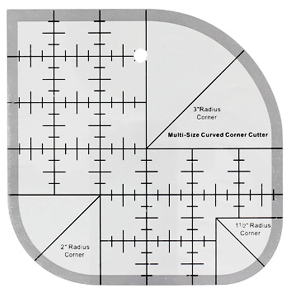 Acrylic Non-Slip Curved Corner Cutter Ruler | Quilting Template