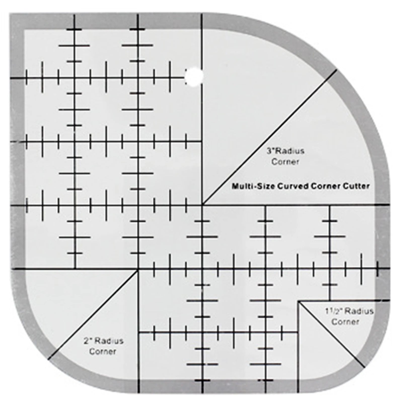 Acrylic Non-Slip Curved Corner Cutter Ruler | Quilting Template