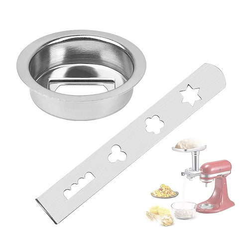 3-Pc Stainless Steel Cookie Press Attachment for Size 5 Grinder Cookie Press Attachment Oasis Select