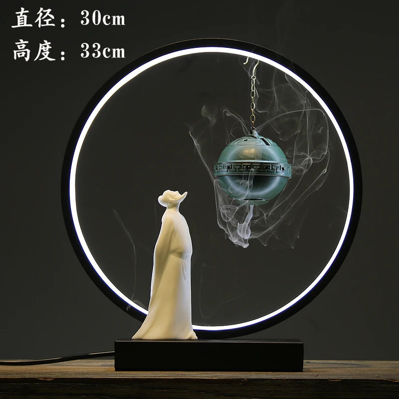 Chinese Zen retro simple ceramic hand aromatherapy reversion aromatherapy stove tea room living room decoration Oasis Select M