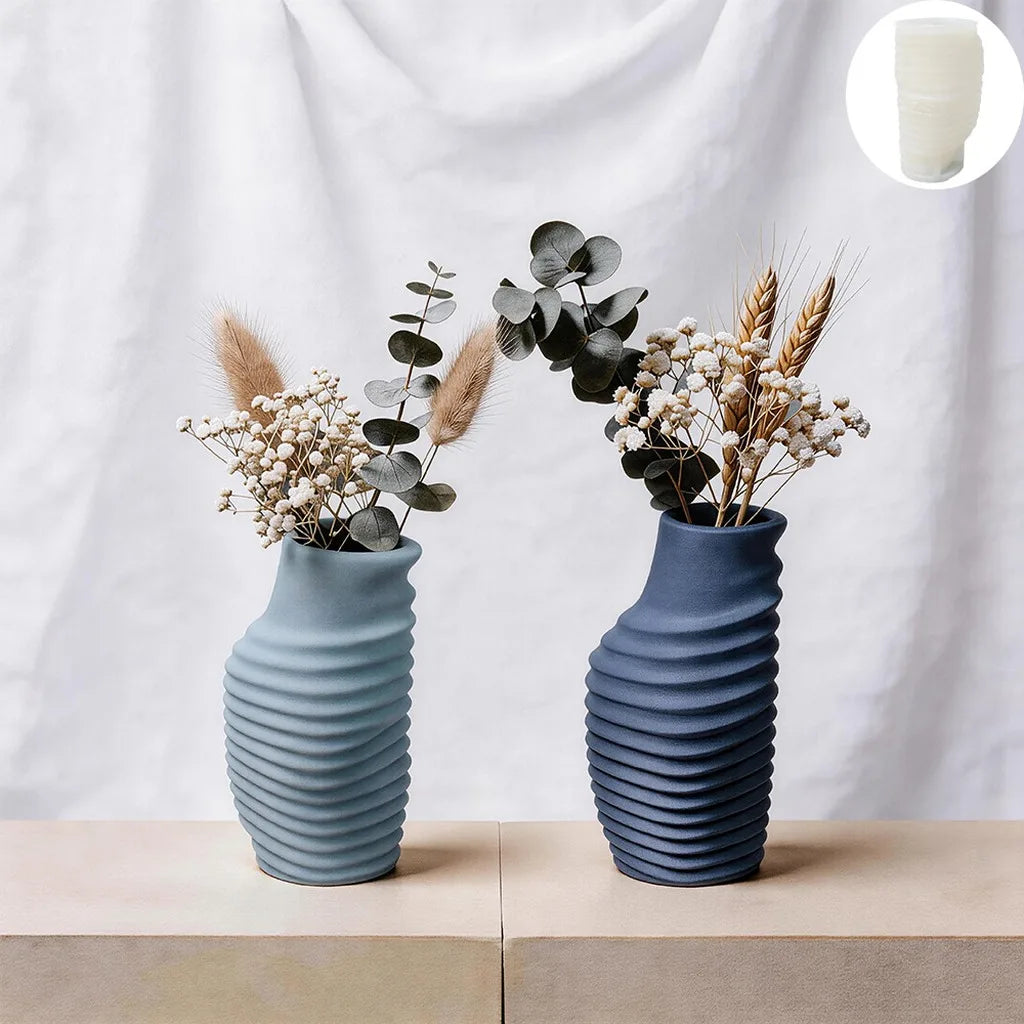 Twisted Pleated Mold Reusable Vase Silicone Mold Clay Pottery Mold Minimalist For Craft Teaching Dining Table Handmade Creation Oasis Select