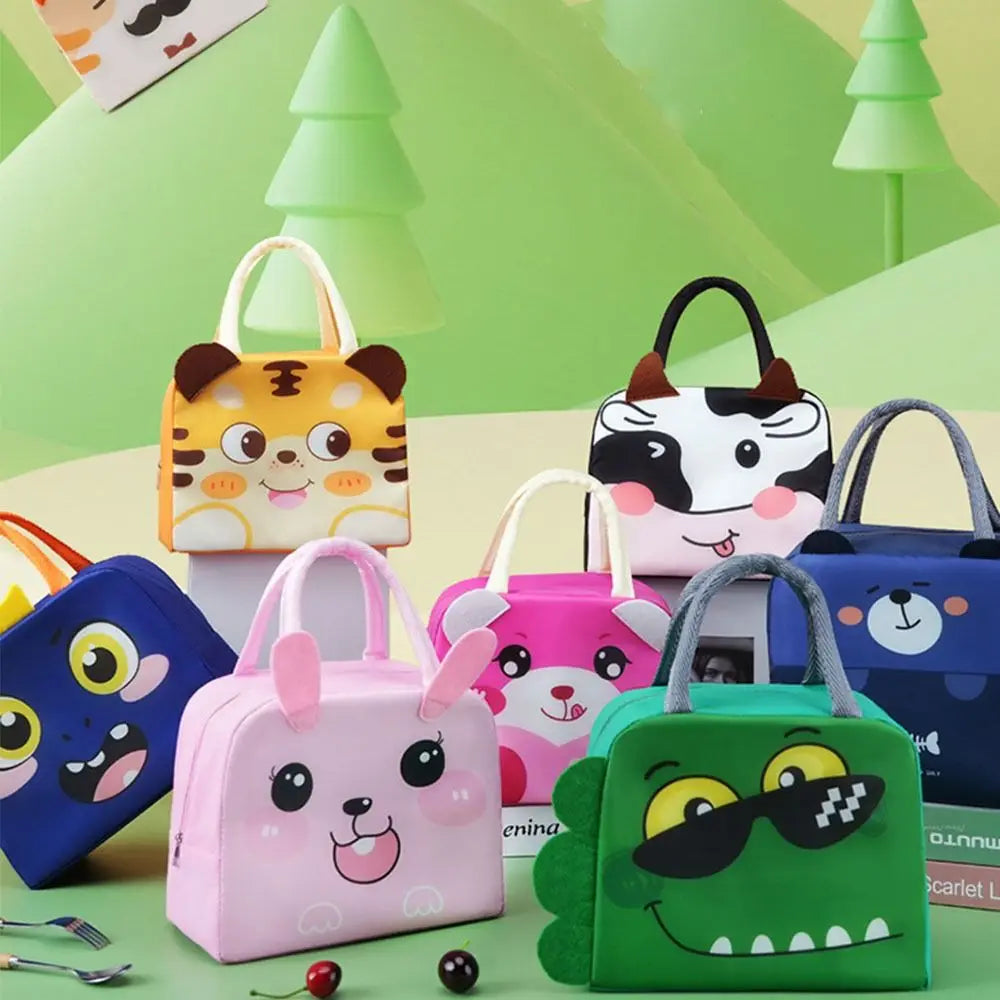 Portable Cartoon Stereoscopic Lunch Bag Thermal Thermal Bag Insulated Lunch Box Bags Lunch Box Accessories Oxford Cloth Tote Bag Oasis Select