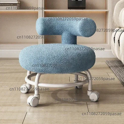 Professional Barber Chairs For Hairdressing, Household Pulley Low Stool With Baby, Lamb Wool Roller Low Stool Oasis Select D