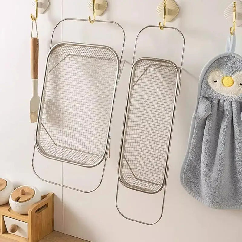 1PCS Stainless Steel Drain Basket Kitchen Sink Retractable Vegetable Washing Basin Drain Rack Tableware Drain Rack Oasis Select