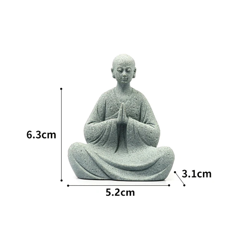 Wishing Monk Buddhist Micro Landscape Stone Fish Tank Moss Landscaping Zen Oriental Aesthetics Garden Ornaments Oasis Select A4