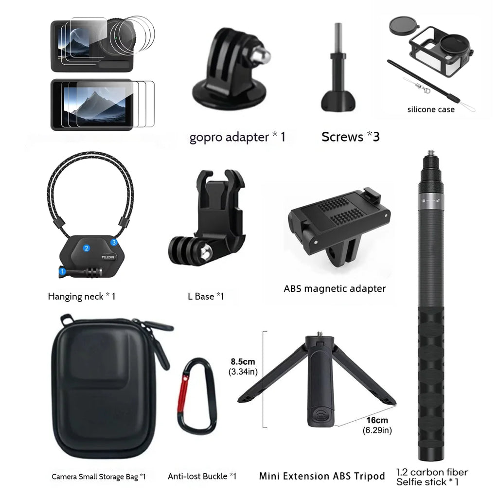 DJI OSMO Action 6 Full Accessories Kit – Case, Charger & More