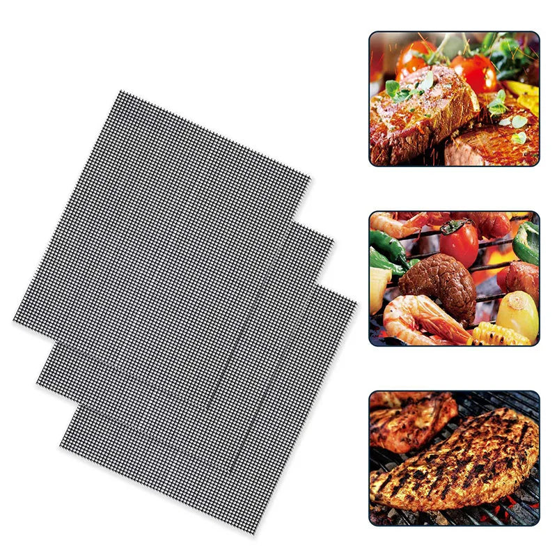 50PCS Non-Stick High Temperature Resistant BBQ Grid Pad Barbecue Mesh Reusable Easily Cleaned Cooking Pads Baking Grill Tool Oasis Select
