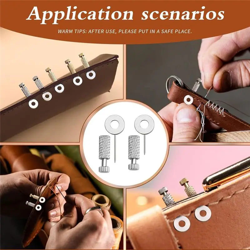 LIKE WISH 20Pcs Suture Positioning Needles,2 Size Leather Hand Sewing Position, Leathercraft Located Needles, Locking Pins Silve Oasis Select
