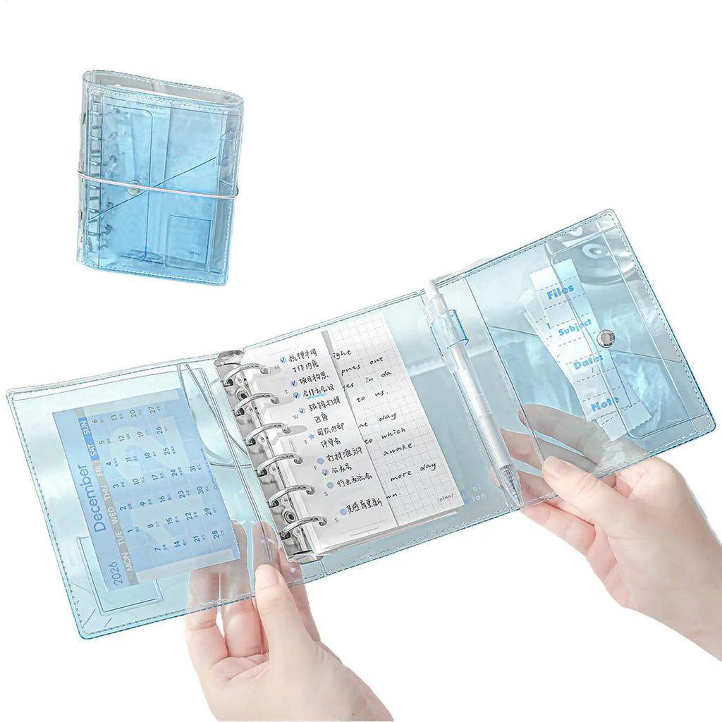 Refillable Notebook Binder Aesthetic Portable Detachable Pages Aesthetic Small Notebook Planner for Kids Adults School Classroom Oasis Select