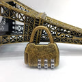 Alloy Zine Password Locks Vintage Antique Chinese Old Style Jewelry Chest Box Code Password Lock Padlock Small Oasis Select bronze