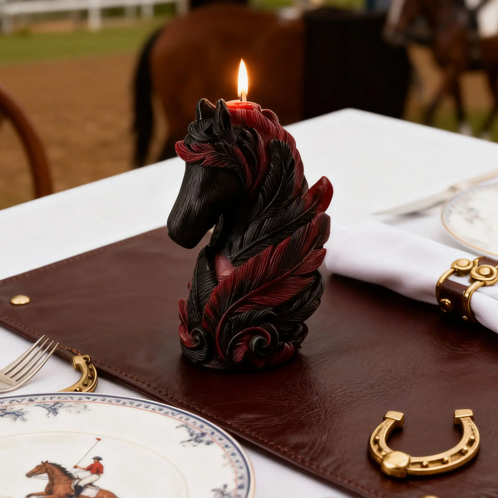 Mystical Red Feather Horse Head Silicone Mold with Exquisite Pegasus Feathers and Mane Details, 3D DIY Handmade Candle Mold Oasis Select