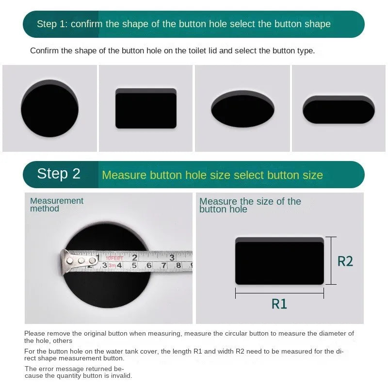 Universal Dual Flush Toilet Water Tank Button Round Valve Push Button Flush Toilet Seat Water Tank Valve Bathroom Parts Oasis Select