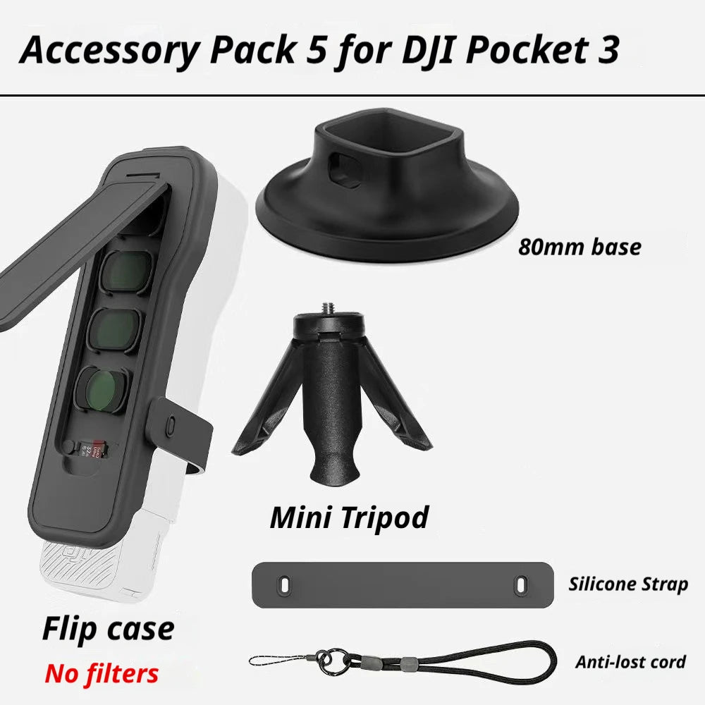 DJI Osmo Pocket 3 Flip Case with 4 Filter Slots & Lanyard