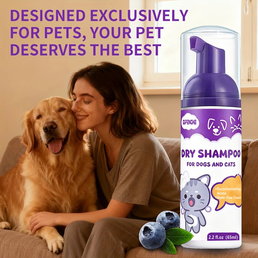 No Rinse Dog & Cat Dry Shampoo Foam – Waterless Pet Cleaner