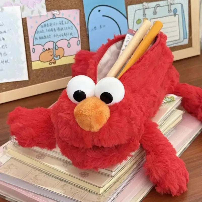 Cute Red Mockingbird Plush Pencil Case Student Stationery School Supplies Kawaii Doll Back To School Storage Bag Pen Stationery Oasis Select A