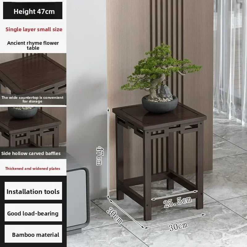 Multi-functional Floor-to-ceiling retro flower table Multi-layer flower pot rack Oasis Select Single layer C