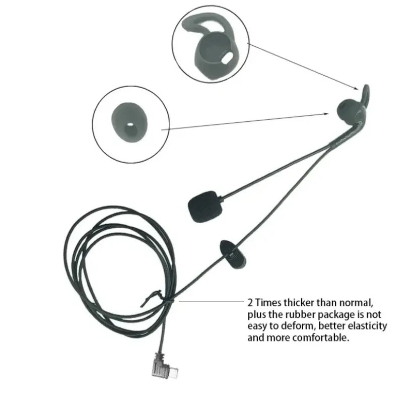 For EJEAS V4 Plus/V6PRO+ Motorcycle Helmet Bluetooth Intercom Type-C Interface In-Ear Headphones Optional left and right ears Oasis Select