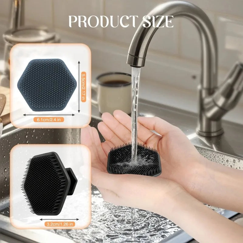 Soft Silicone Beard Shaving Brush with Finger Ring Grip Lathering Tool for Men's Facial Grooming & Shaving Oasis Select