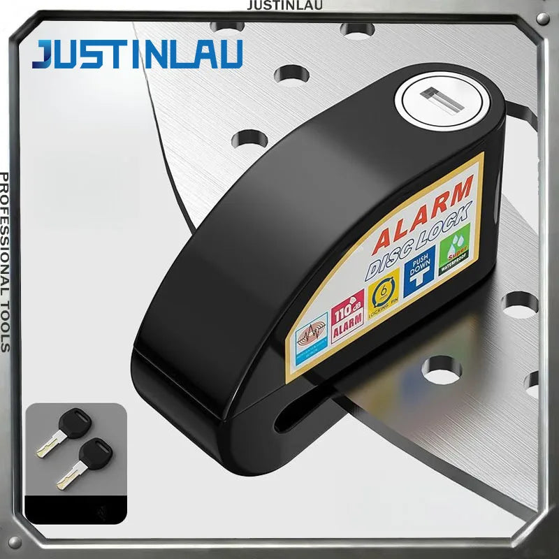 JUSTINLAU Motorcycle Alarm Disc Lock 130dB Anti-Theft Security Brake Disc Lock Waterproof Universal for Scooter Bike Motorbike Oasis Select