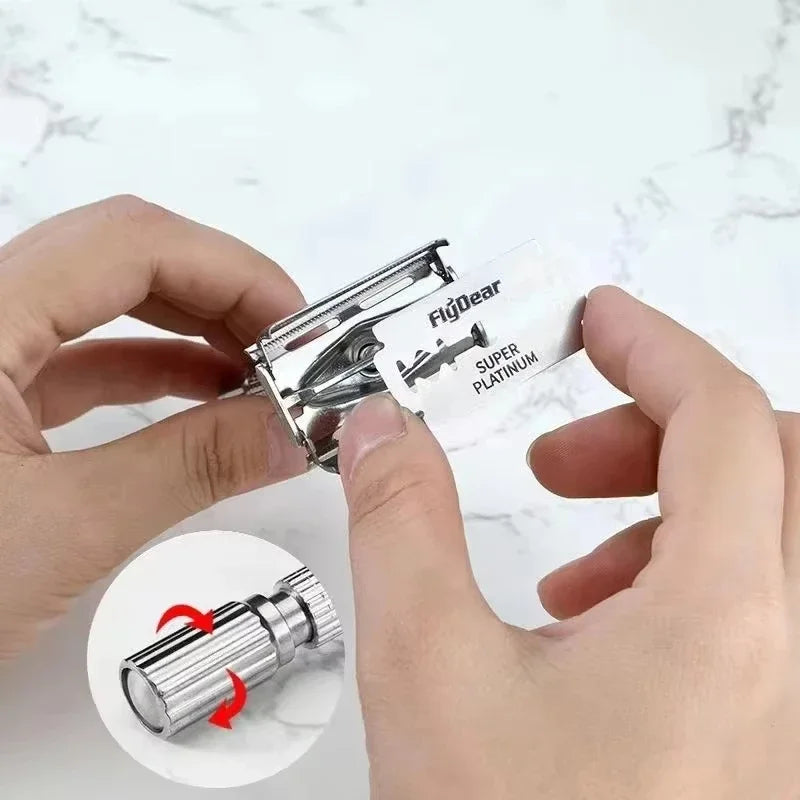 Classic Retro Stainless Razor Double Edge Razor Blades Men's Safety Razors Professional Barber Tool Shave Hair Removal Razor Oasis Select
