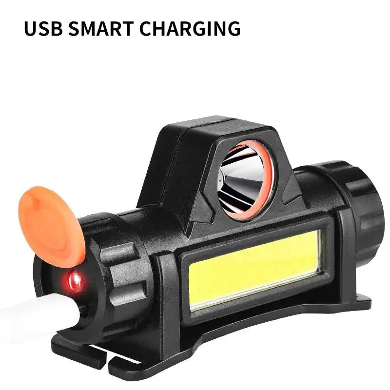 LED Head Mounted Magnetic Flashlight for Night Fishing - Outdoor Headlights with Long Battery Life Strong Light Charging Oasis Select